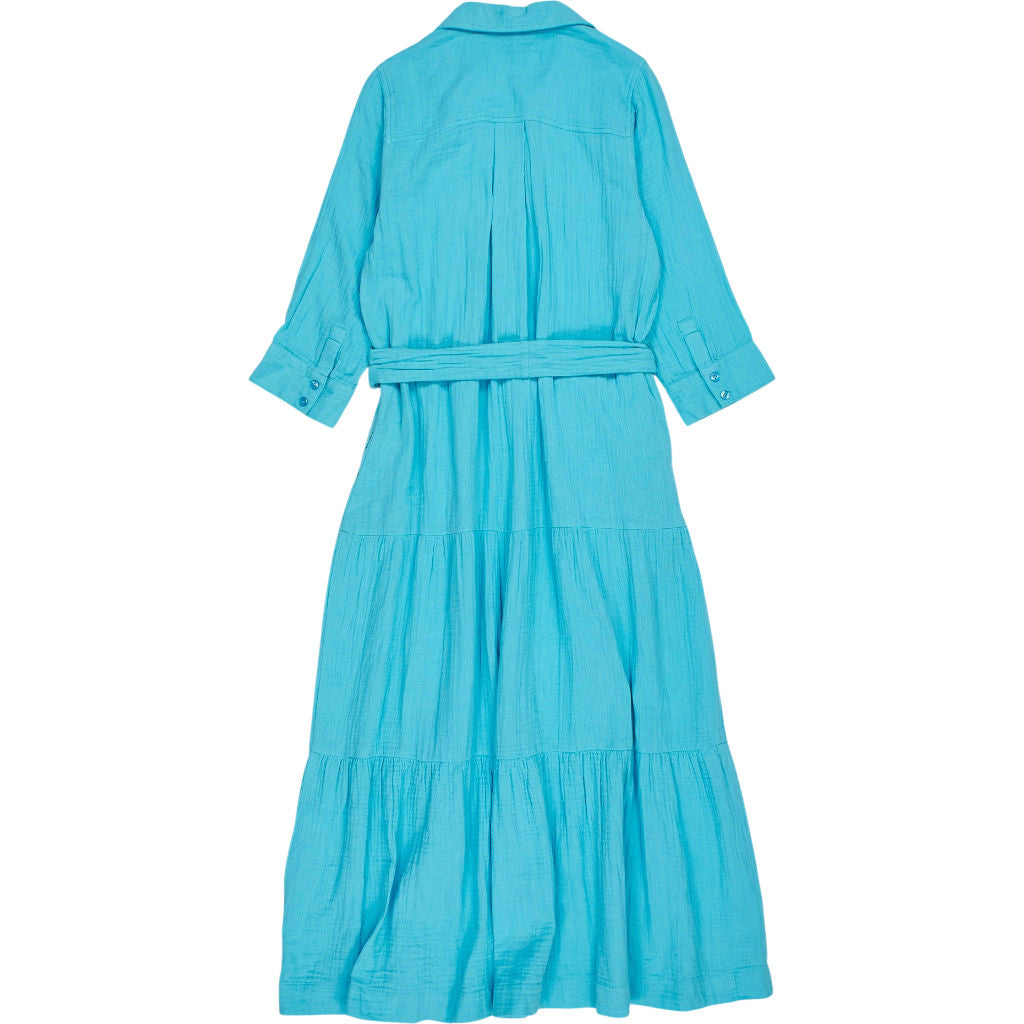 NRBY Blue Button-Down Belted Dress
