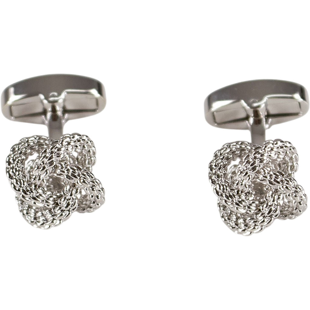 Moss Silver Tone Knot Cufflinks
