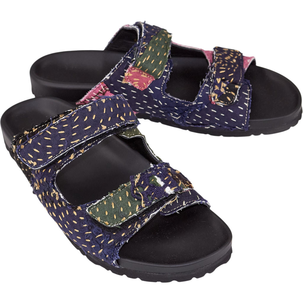 By Walid Multicolour Hanky Repatch Sandals