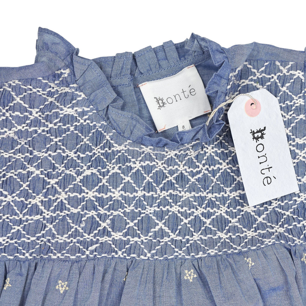 Bonté Blue Smocked Top