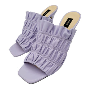 Pinko Lilac Ruched Stiletto Mules