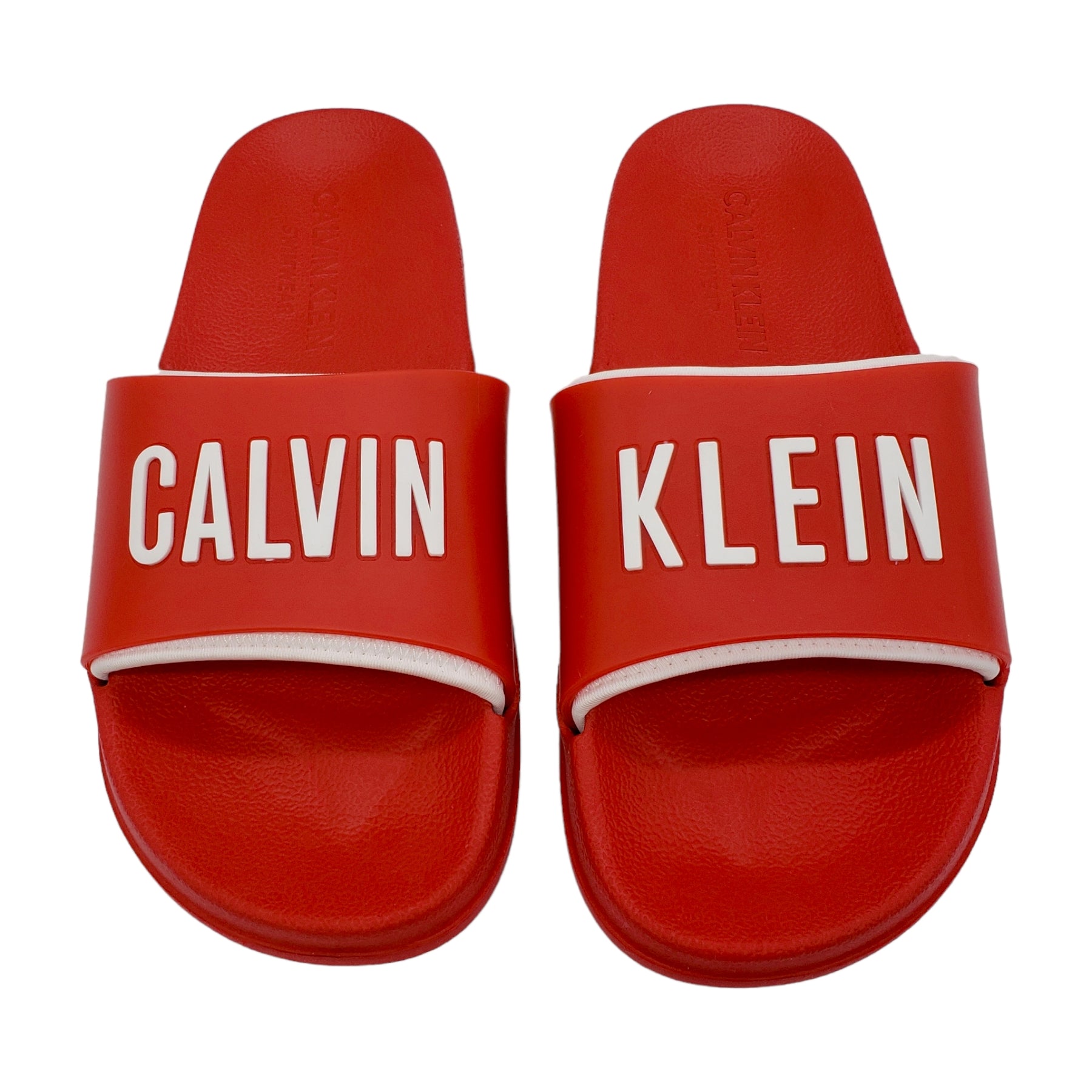 Calvin Klein Red Logo Slides Shop from Crisis Online