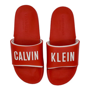 Calvin Klein Red Logo Slides Shop from Crisis Online