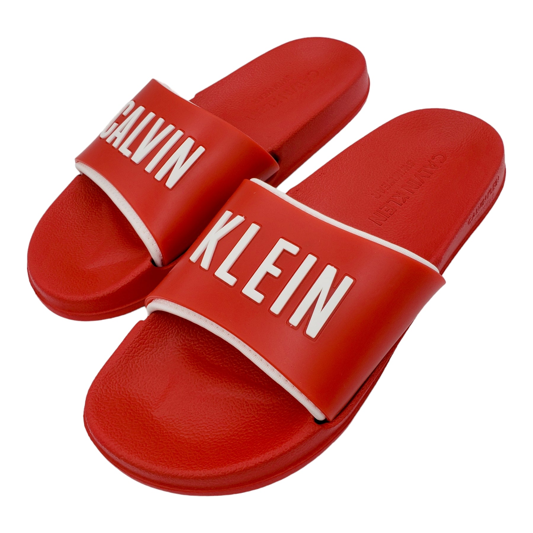 Calvin Klein Red Logo Slides Shop from Crisis Online