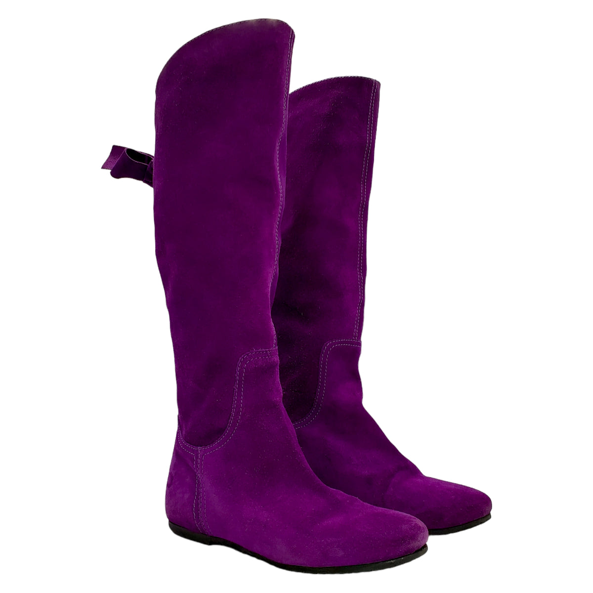 Pretty Ballerinas Purple Suede Knee Length Boots