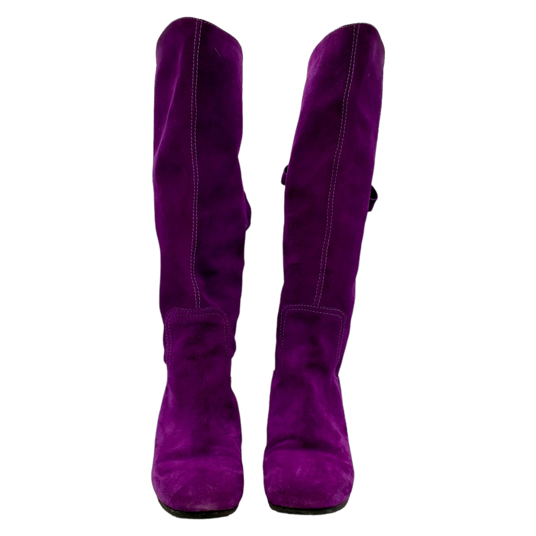 Flat purple shop suede boots