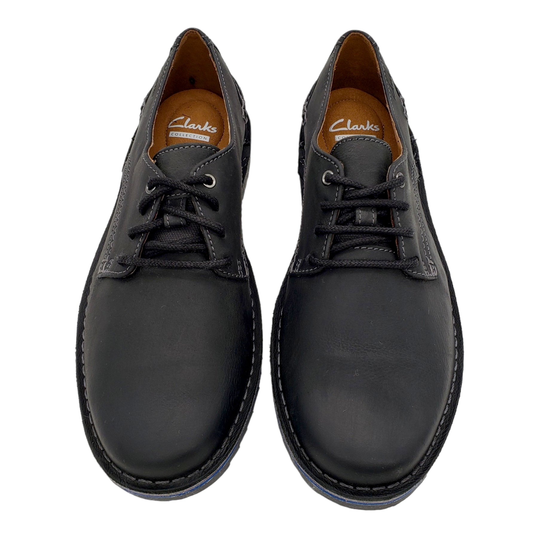 Clarks Black Leather Cushioned Shoes