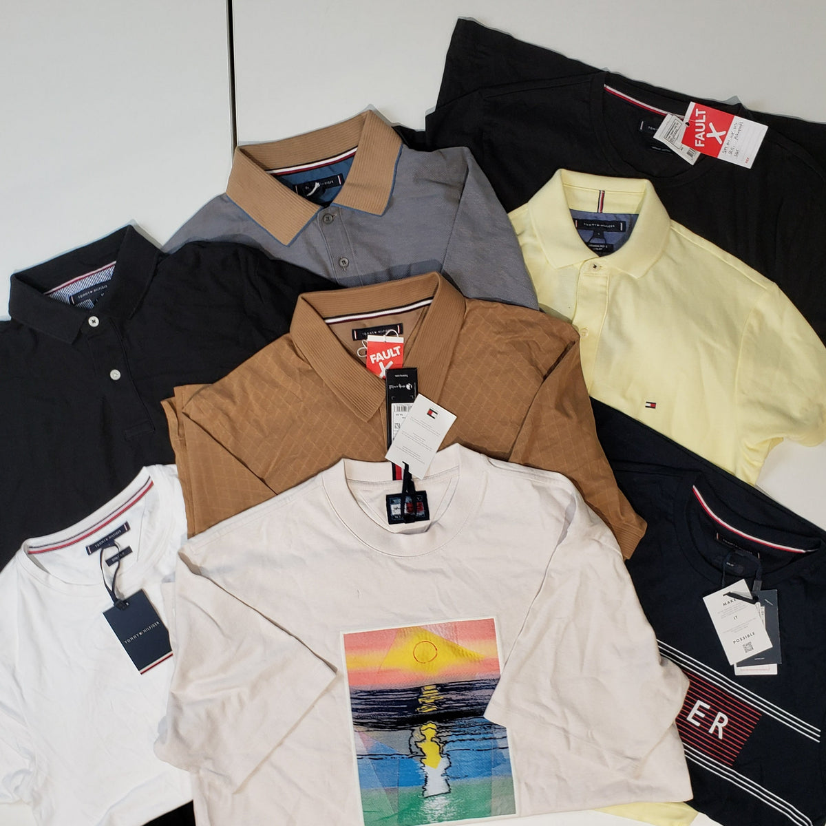 x8 Men's Mixed Tommy Hilfiger Colourful T-shirt & Polo Shirt Bundle