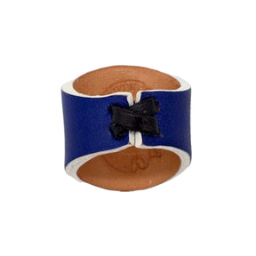 Choco Yuketen Blue Flower Stud Leather Ring