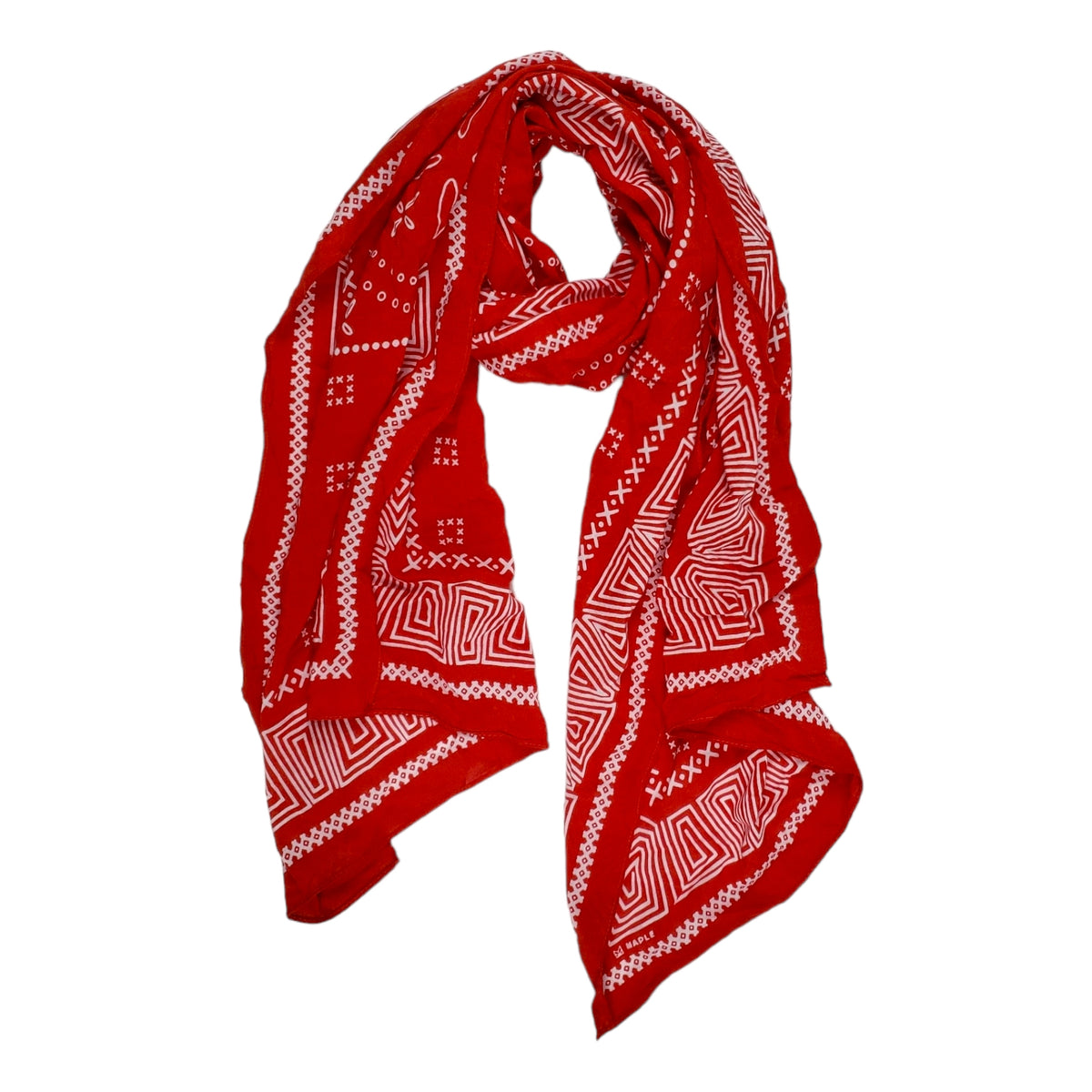 Maple Red/White Bandana Scarf