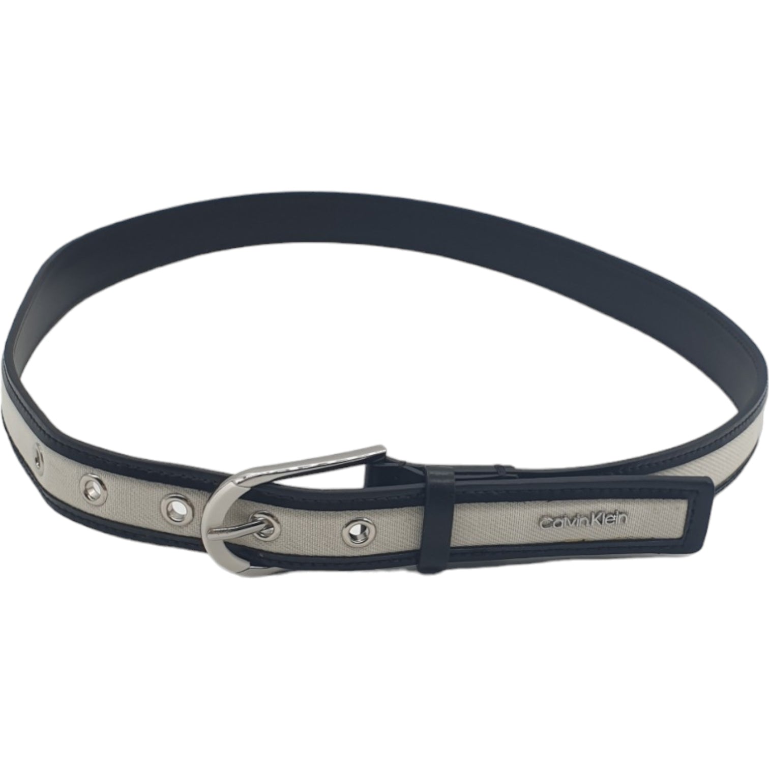 Calvin Klein Black/Ecru Canvas Belt