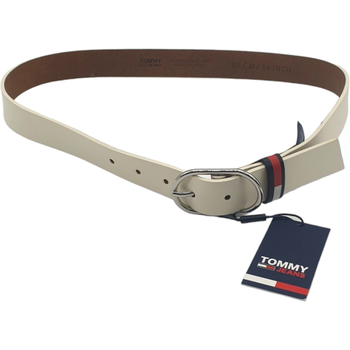 Tommy Jeans Ancient White Oval Buckle Belt