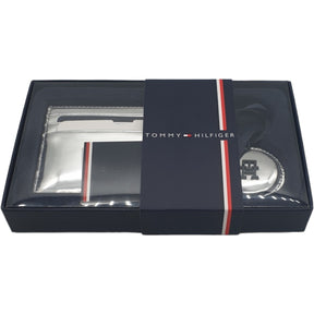 Tommy Hilfiger Silver Leather CC Holder & Key Fob