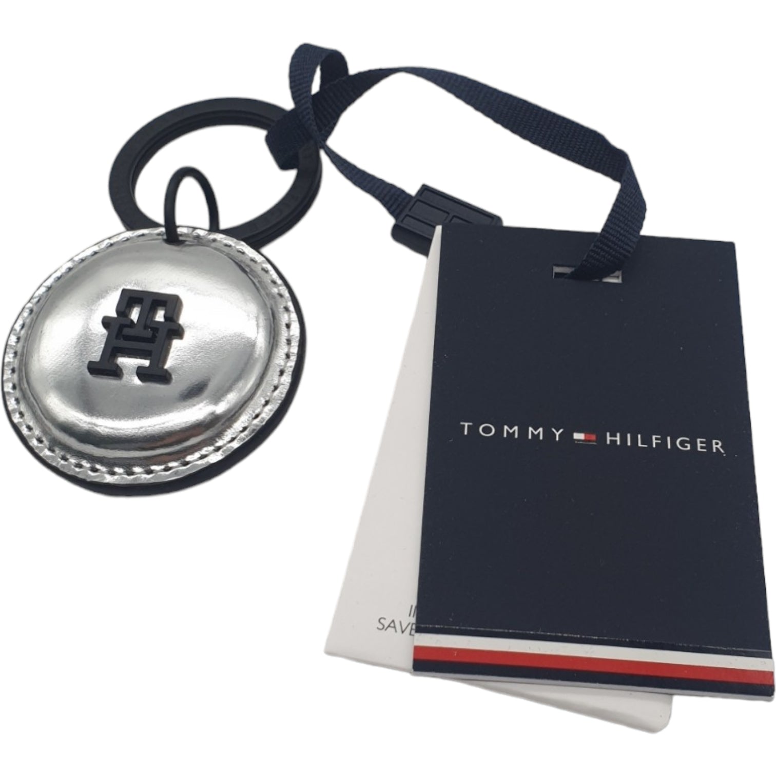 Tommy Hilfiger Silver Leather CC Holder & Key Fob