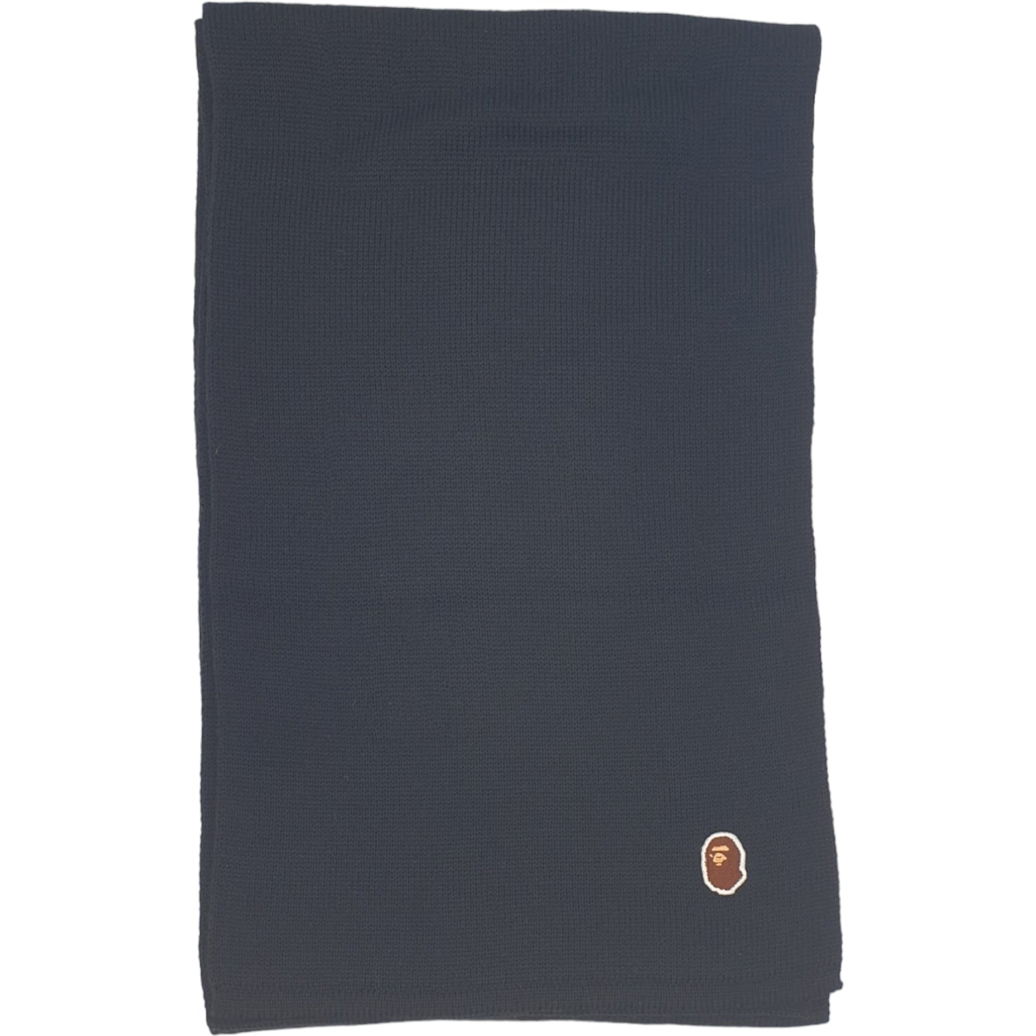 A Bathing Ape Black One Point Knit Scarf