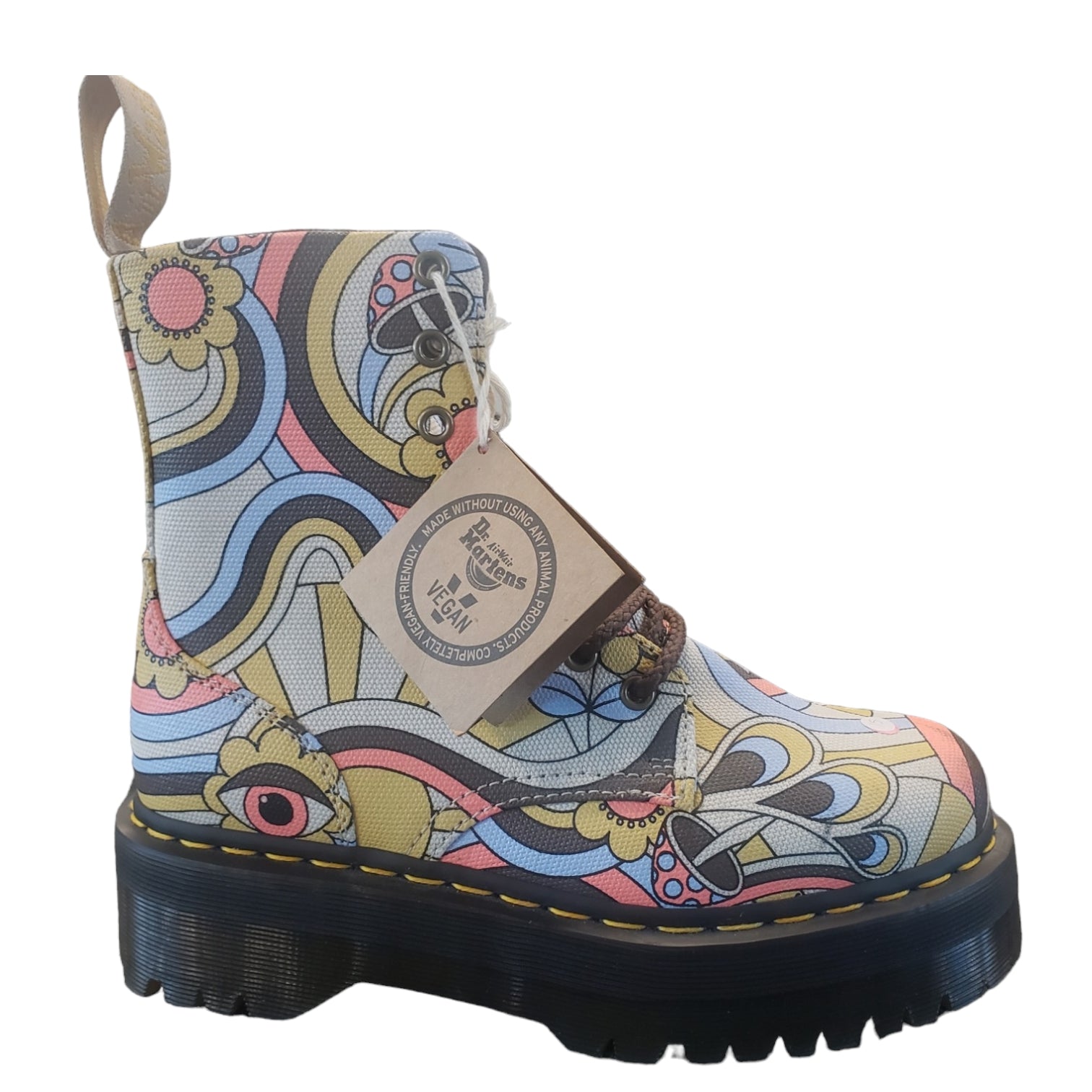 Dr Martens Yellow Vegan 1460 Ray Kemble Boots