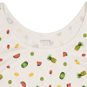 Lands' End White Fruit Print Tank Top