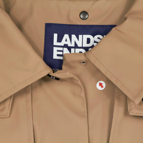 Lands' End Beige Hooded Rain Coat
