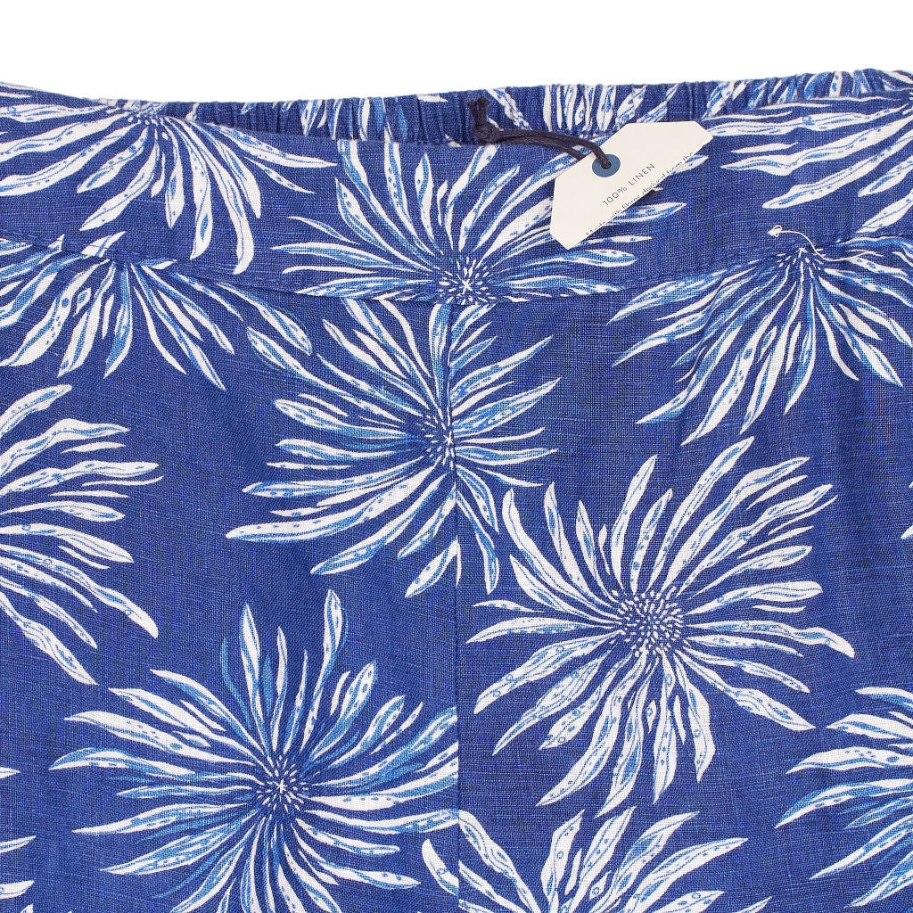 Seasalt Cornwall Blue Floral Linen Trousers