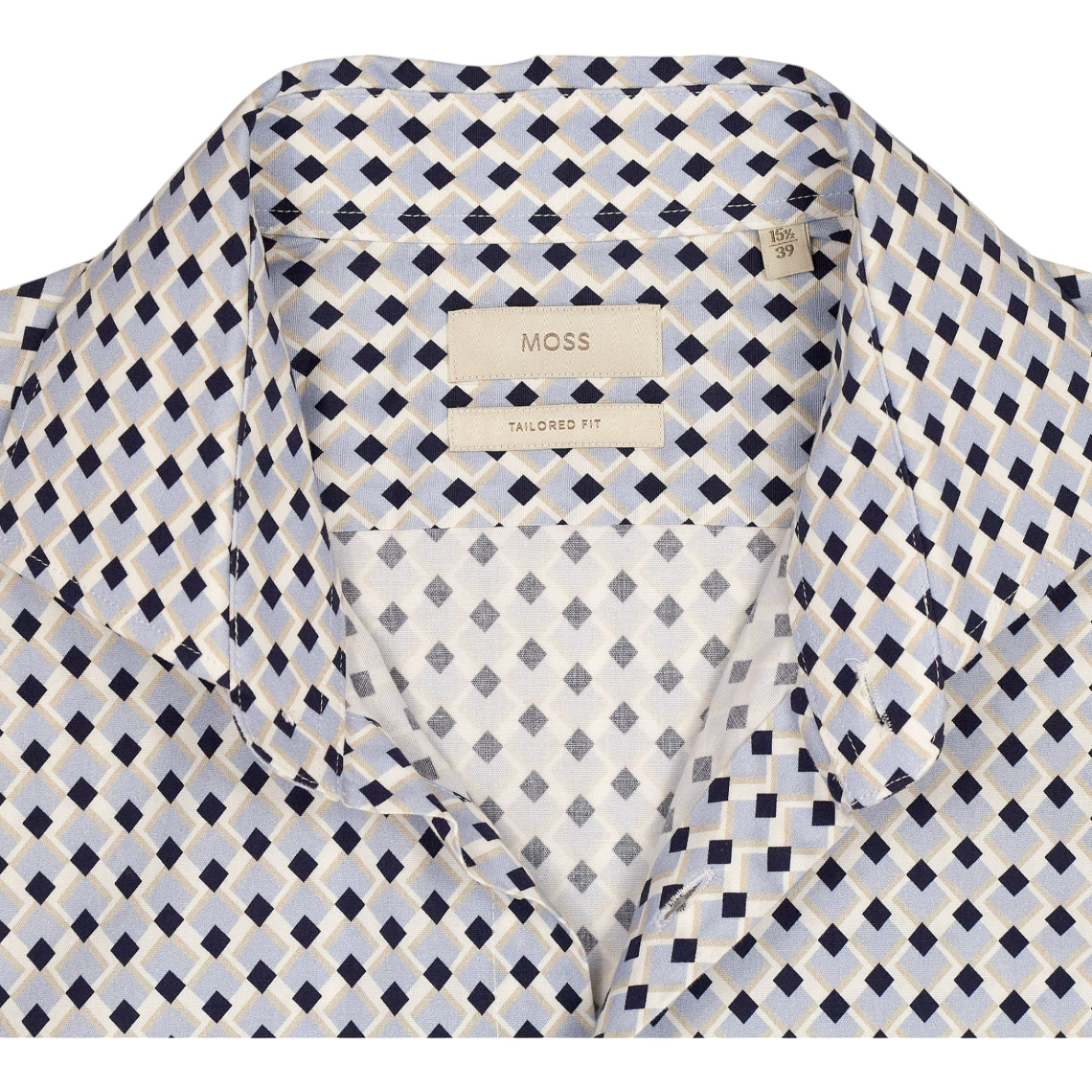 MOSS Blue Patterned Tailored Fit Shirt