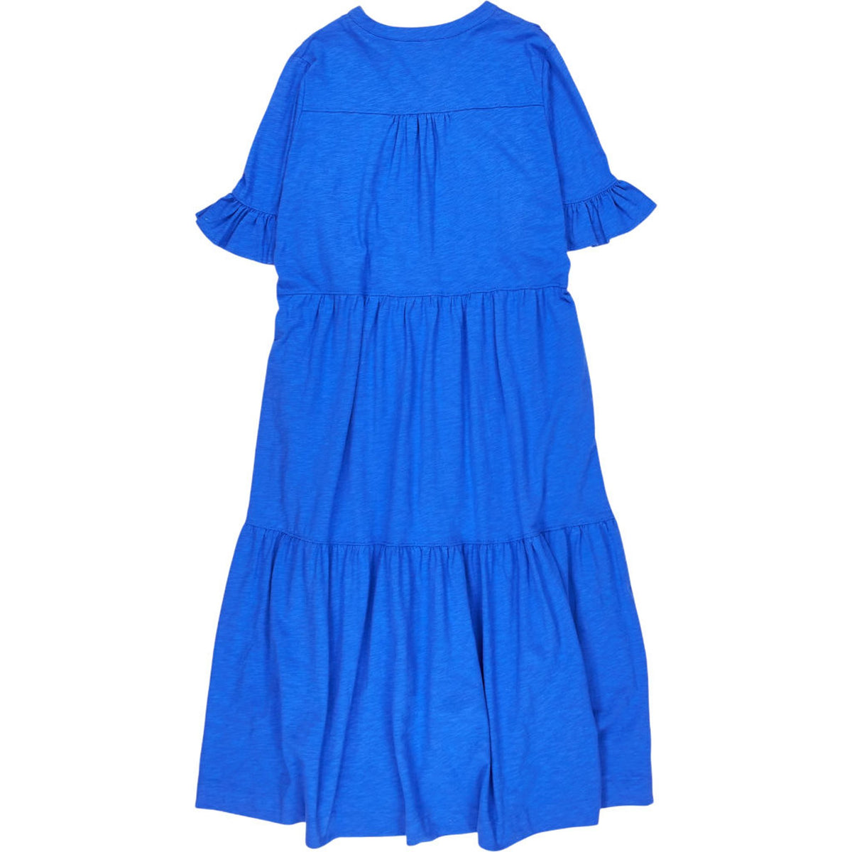 NRBY Blue Cotton Ruffle Midi Dress