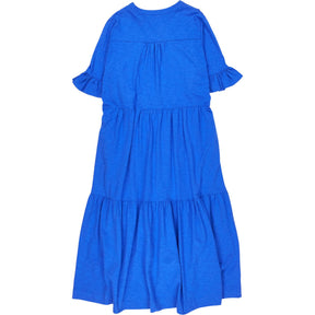 NRBY Blue Cotton Ruffle Midi Dress