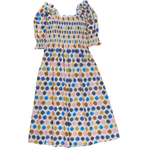 Wyse Multicoloured Smocked Midi Dress