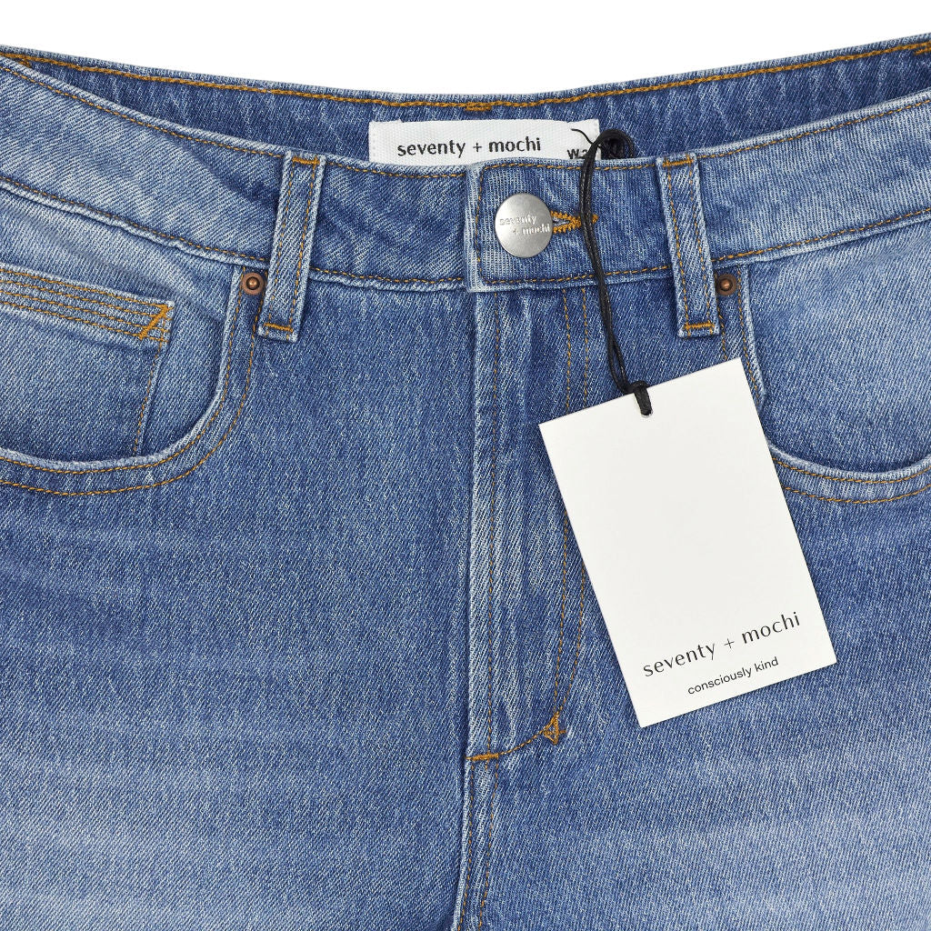 Seventy + Mochi Blue Gracie Wide Leg Jeans