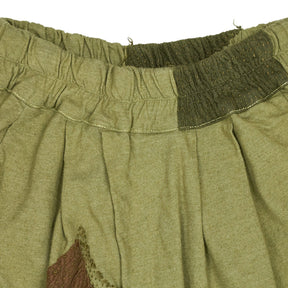By Walid Green Patchwork Shorts