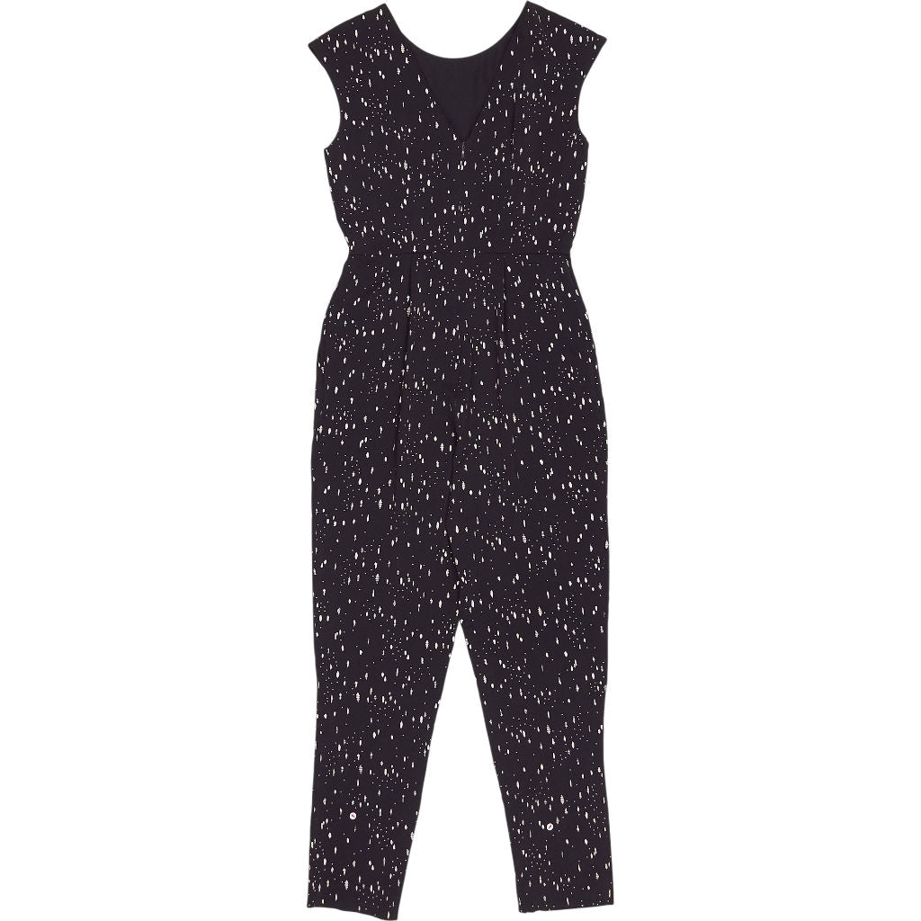 Reiss Black Print Davis Jumpsuit