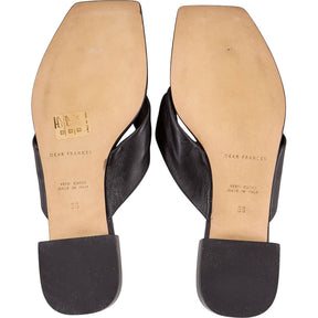 Dear Frances Black Leather Sandals