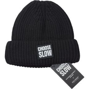 Katharine Hamnett x John Smedley Black Ribbed Beanie
