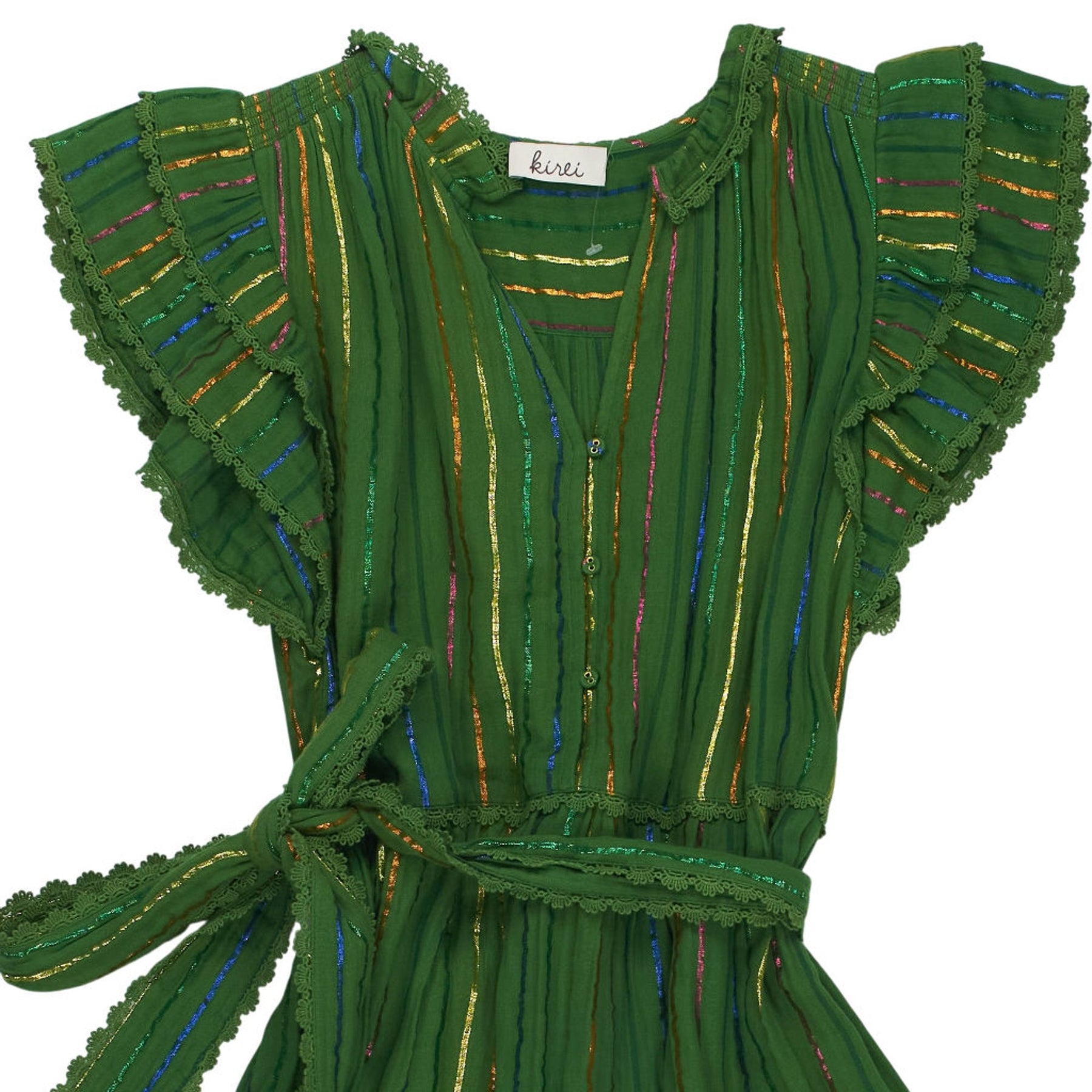 Kirei Green Striped Dress
