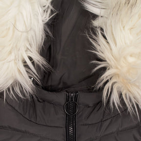 Steve Madden Grey Faux Fur Trim Puffer Jacket