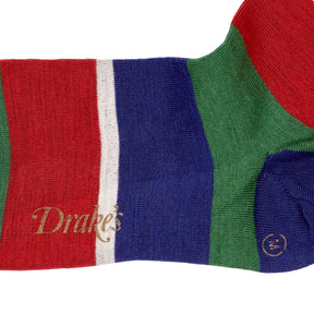 Drake's Multicolour Merino Wool Striped Socks