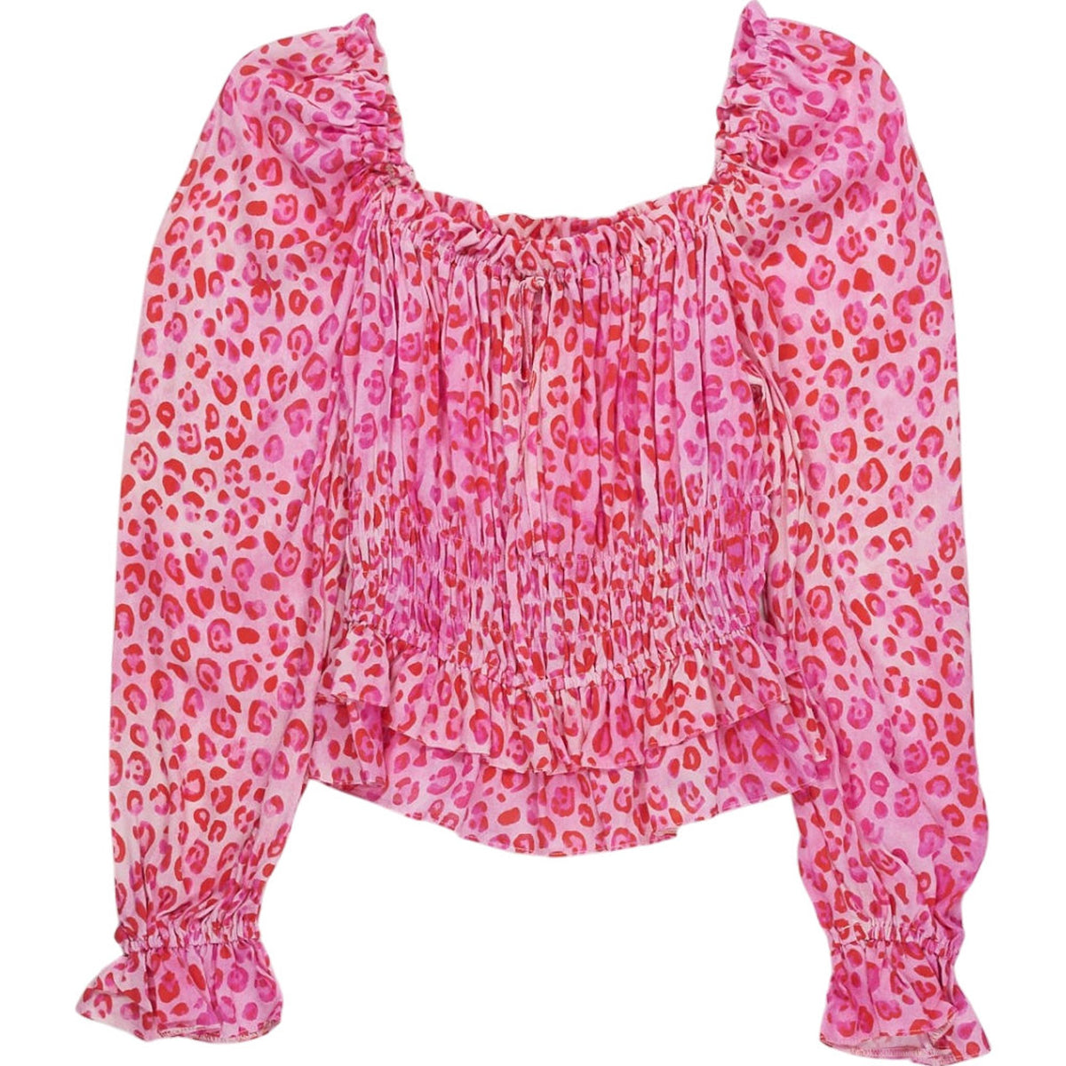 OMNES Pink Animal Print Blouse