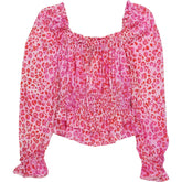 OMNES Pink Animal Print Blouse