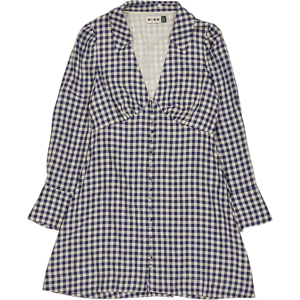 Rixo Blue Check Jackie Dress