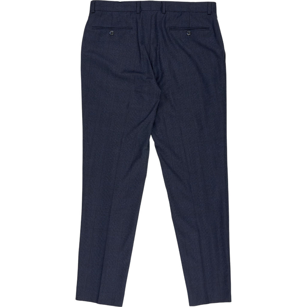 Moss Navy Tailored Fit Trousers