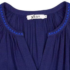 NRBY Blue Cotton Embroidered Dress