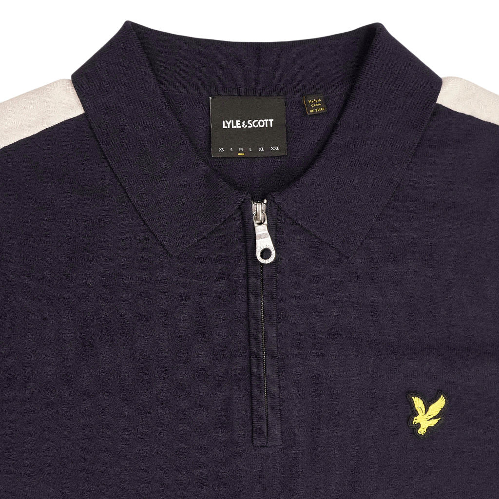 Lyle & Scott Navy Zip Polo Shirt