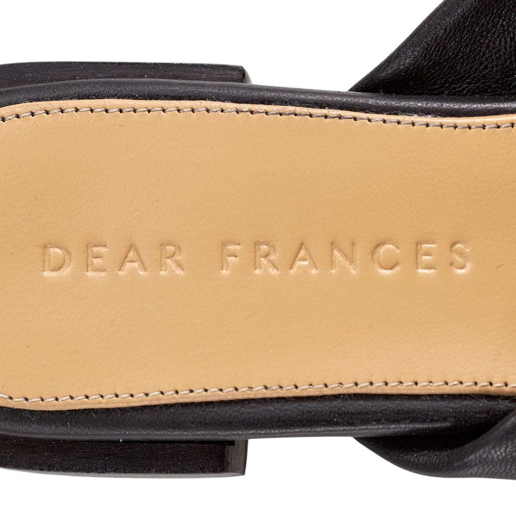 Dear Frances Black Leather Sandals
