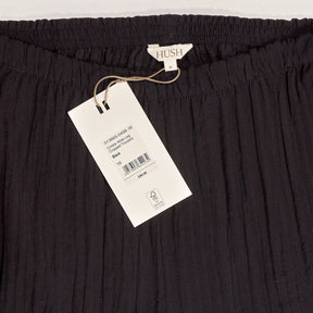 Hush Black Crinkle Wide Leg Cropped Trousers