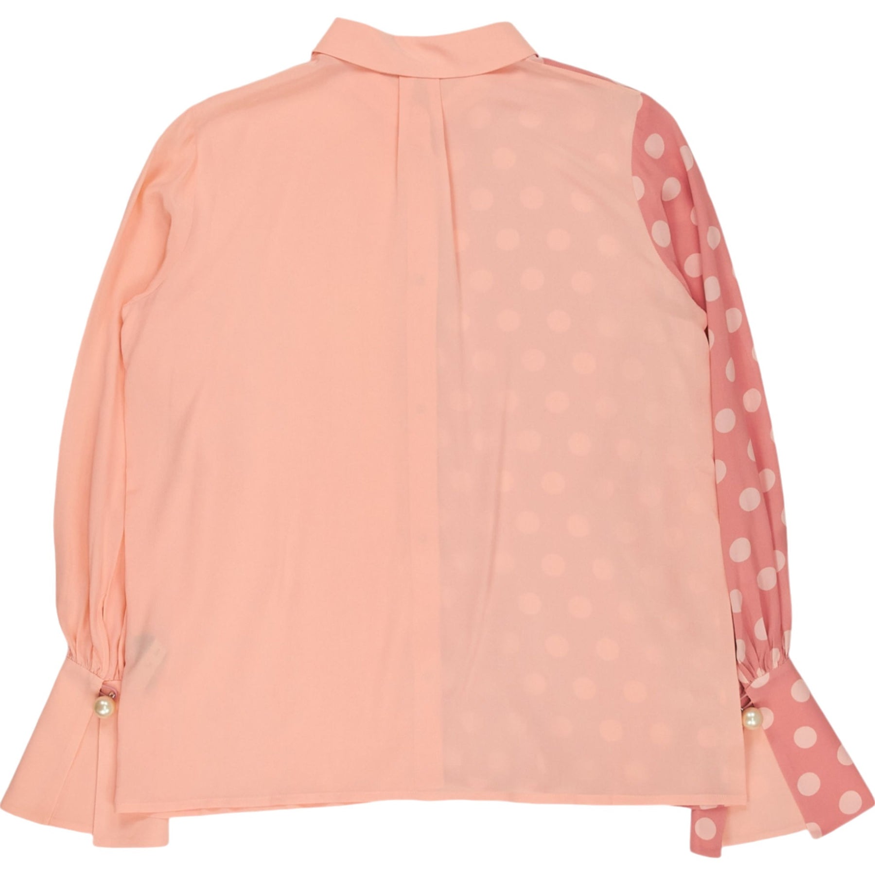 Mother of Pearl Polka Dot Silk Blouse