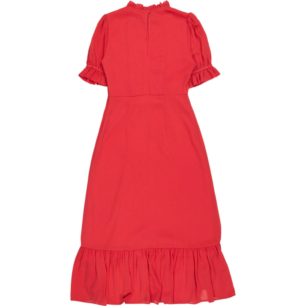 Finery Red Ruffle Midi Dress
