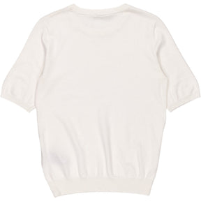 Kaffe Cream Knit Short Sleeve Top