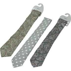 Moss Green Pattern Tie Bundle x 3