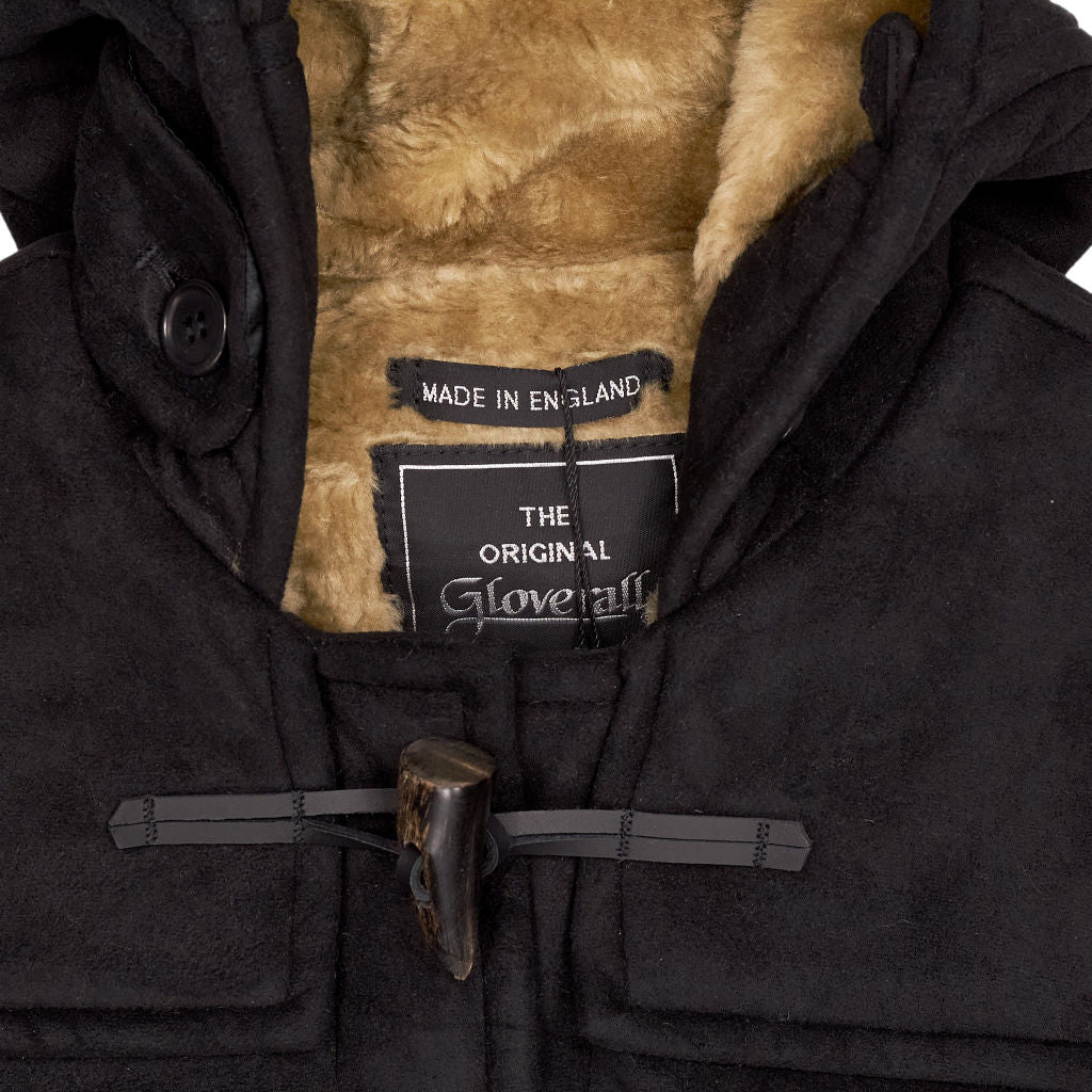 Gloverall Black Duffle Coat Wool Blend