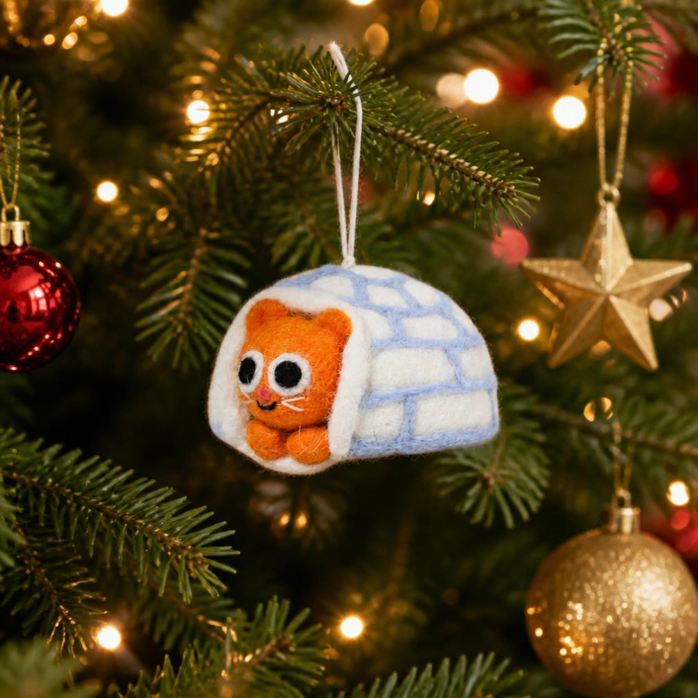 Frosty, Cat in Igloo Decoration
