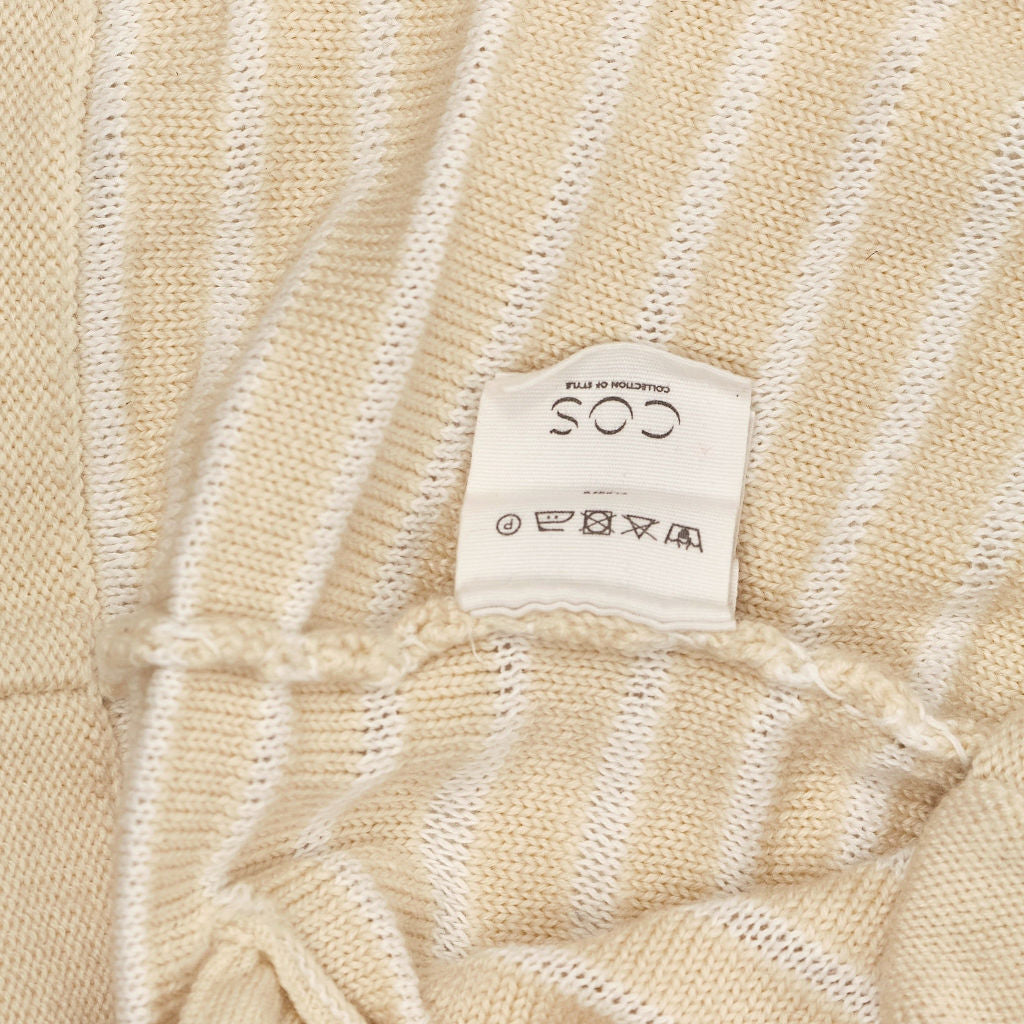 COS Beige Striped Wool Cotton Cardigan